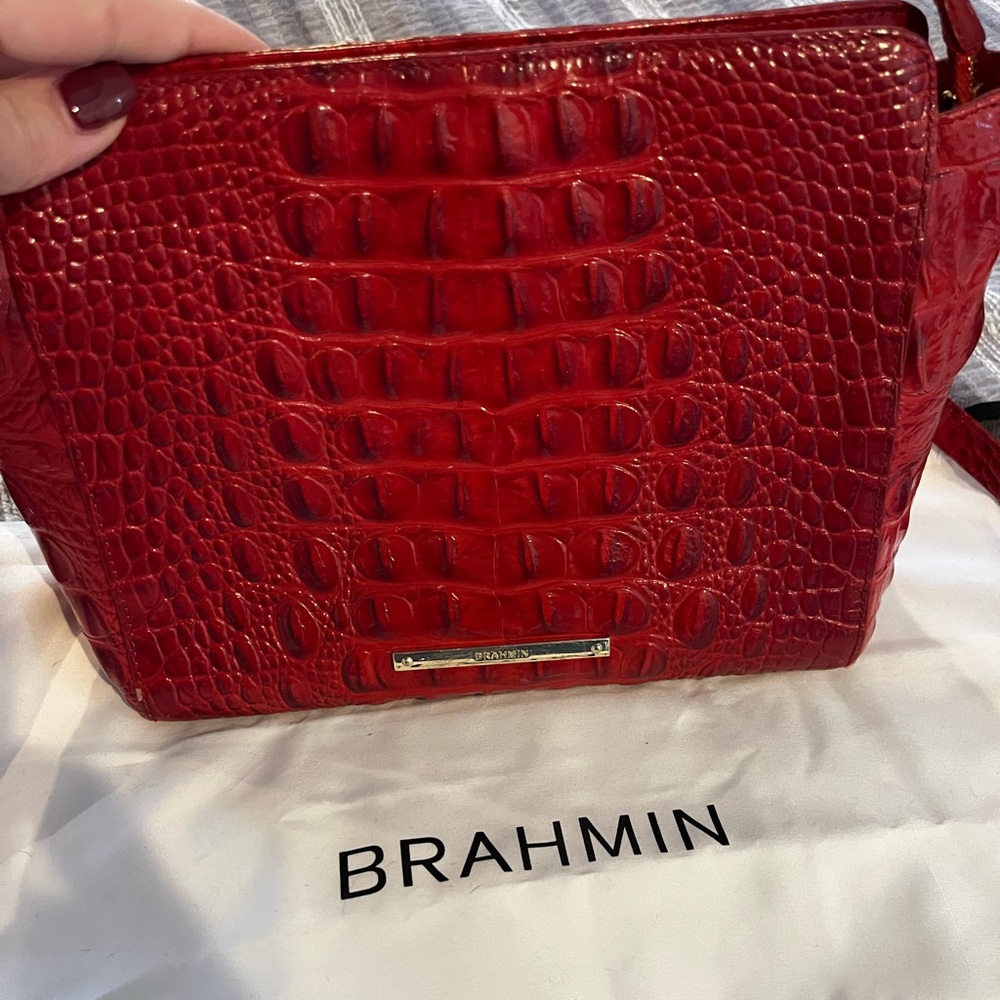 JUST IN TIME FOR VALENTINE’S DAY!!  Beautiful red Brahmin handbag